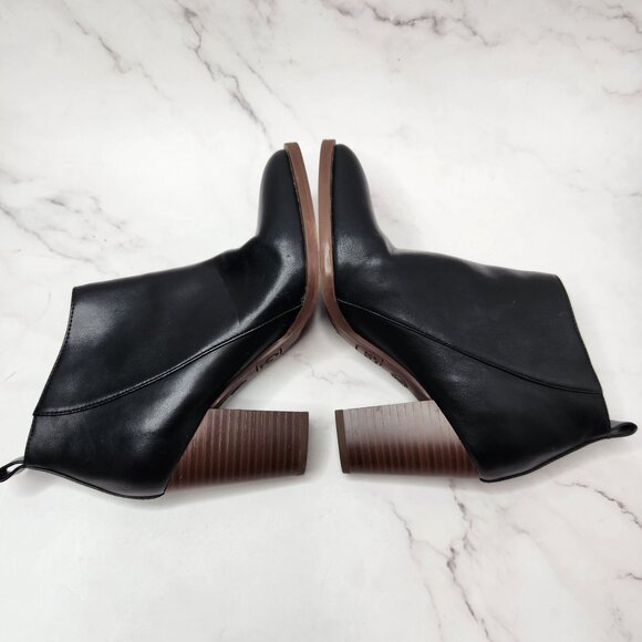Circus Sam Edelman Blythe Black Leather Booties Block Heel Ankle Boots Women's 6 - Picture 5 of 11
